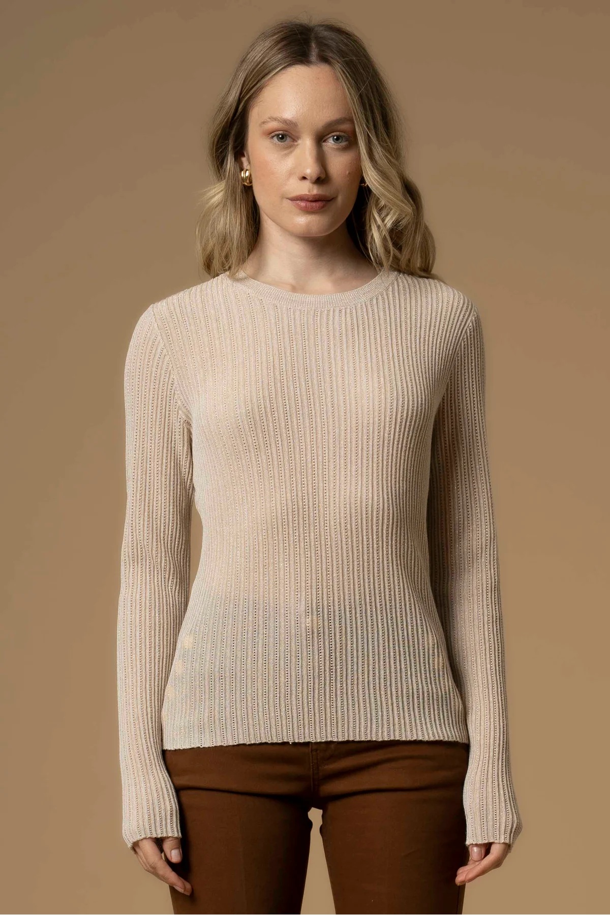 Maglia girocollo KOCCA MARIALUZ colore M9001 grigio chiaro melange