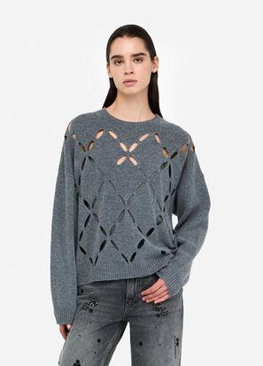 Maglia girocollo LIUJO MF5039MS009 colore 02050 grigio md.melange