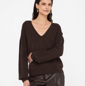Maglia scollo v LIUJO MF5233MA27R colore A4367 cioccolato met