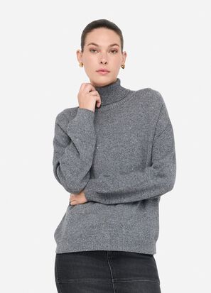 Maglia collo alto LIUJO MF5234MA27R colore 04485 gray melange