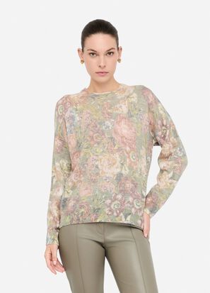 Maglia girocollo LIUJO MF5485MA17R colore P9016 sanderson print lux