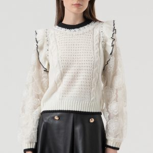 Maglia girocollo FRACOMINA FR25WT7040K552E5 colore 108 cream