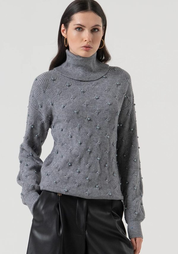 Maglia collo alto FRACOMINA FR25WT7036K502R9 colore 159 grey melange