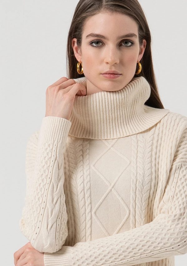 Maglia collo alto FRACOMINA FR25WT7035K50201 colore 508 vanilla - immagine 2