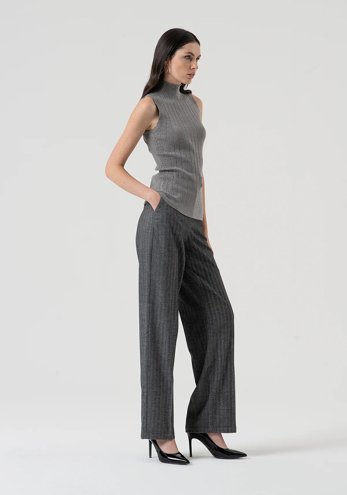 Pantalone FRACOMINA FR25WV2004W492W5 colore 199 greymelange - immagine 2