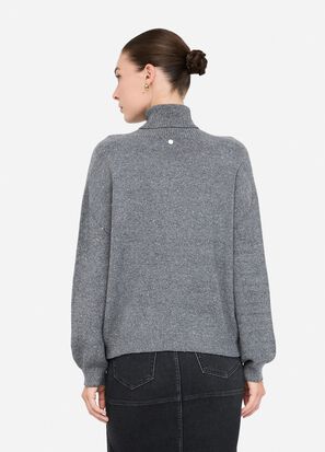 Maglia collo alto LIUJO MF5234MA27R colore 04485 gray melange - immagine 2