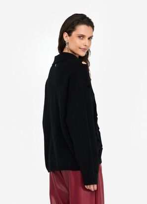 Maglia polo LIUJO MF5038MS009 colore 22222 nero - immagine 2