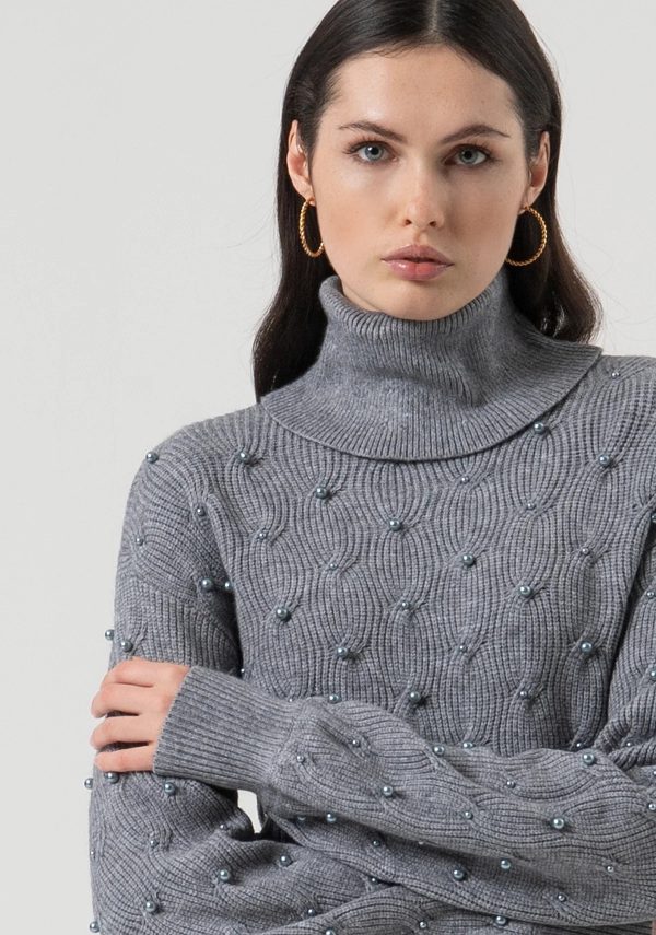 Maglia collo alto FRACOMINA FR25WT7036K502R9 colore 159 grey melange - immagine 3
