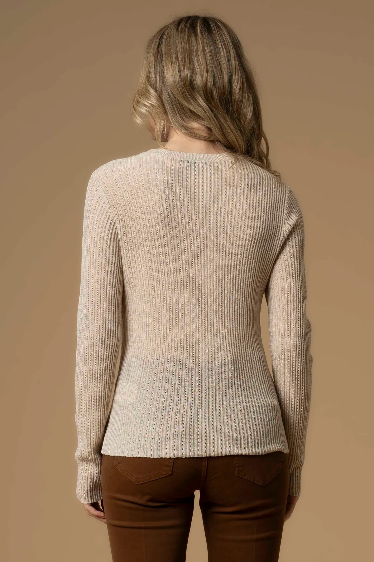 Maglia girocollo KOCCA MARIALUZ colore M9001 grigio chiaro melange - immagine 3