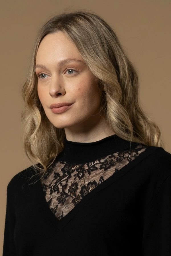 Maglia collo alto KOCCA EGERIA colore 00016 nero - immagine 3