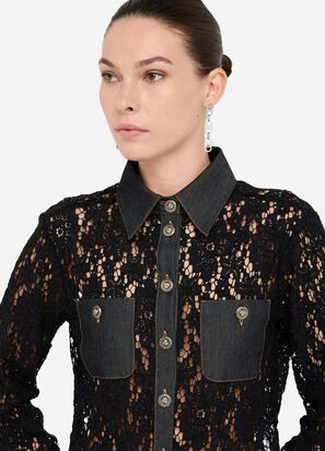 Camicia m/l LIUJO UF5169J4078 colore 88000 denim nero - immagine 3