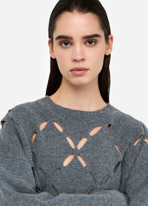 Maglia girocollo LIUJO MF5039MS009 colore 02050 grigio md.melange - immagine 3