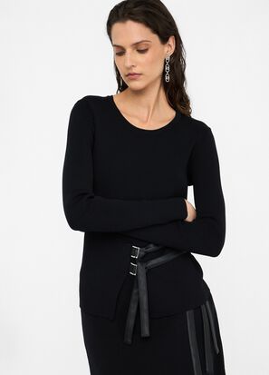 Maglia girocollo LIUJO MF5042MS55N colore 22222 nero - immagine 4