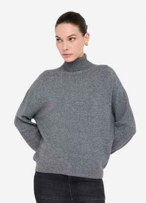Maglia collo alto LIUJO MF5234MA27R colore 04485 gray melange - immagine 3