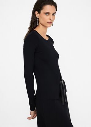 Maglia girocollo LIUJO MF5042MS55N colore 22222 nero - immagine 5