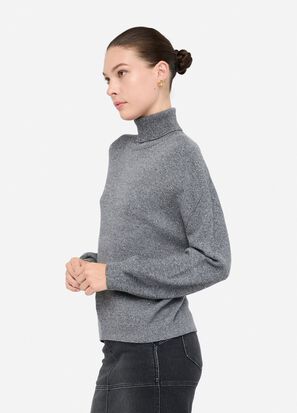 Maglia collo alto LIUJO MF5234MA27R colore 04485 gray melange - immagine 4