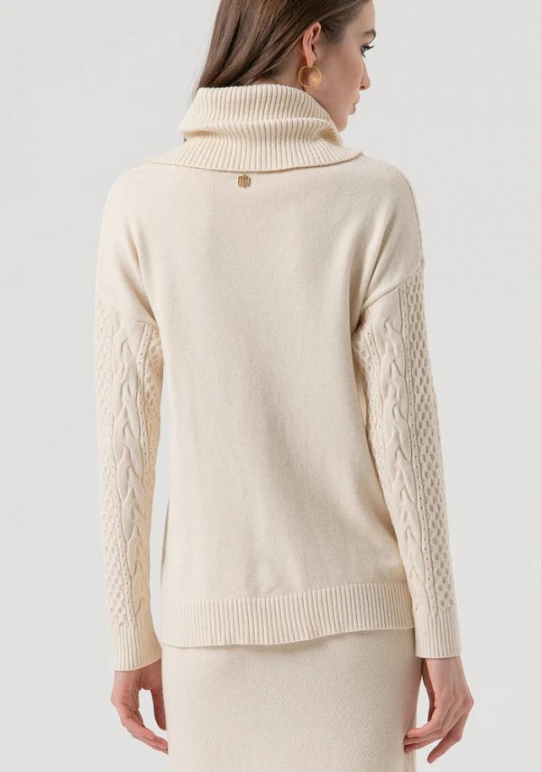 Maglia collo alto FRACOMINA FR25WT7035K50201 colore 508 vanilla - immagine 4