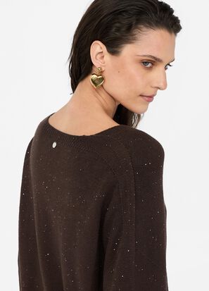 Maglia scollo v LIUJO MF5233MA27R colore A4367 cioccolato met - immagine 5