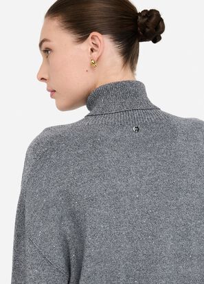 Maglia collo alto LIUJO MF5234MA27R colore 04485 gray melange - immagine 5