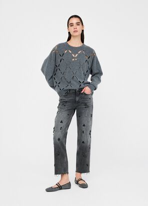 Maglia girocollo LIUJO MF5039MS009 colore 02050 grigio md.melange - immagine 6