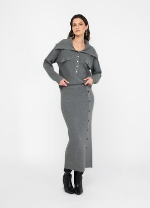 Gonna LIUJO MF5372MS99E colore 02050 grigio medio melange - immagine 6