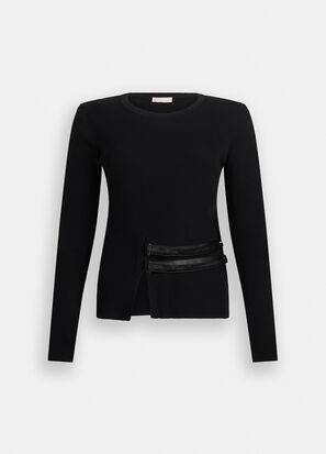 Maglia girocollo LIUJO MF5042MS55N colore 22222 nero - immagine 8