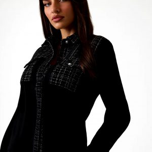Camicia m/l GUESS W5BH55W2382 colore JBLK