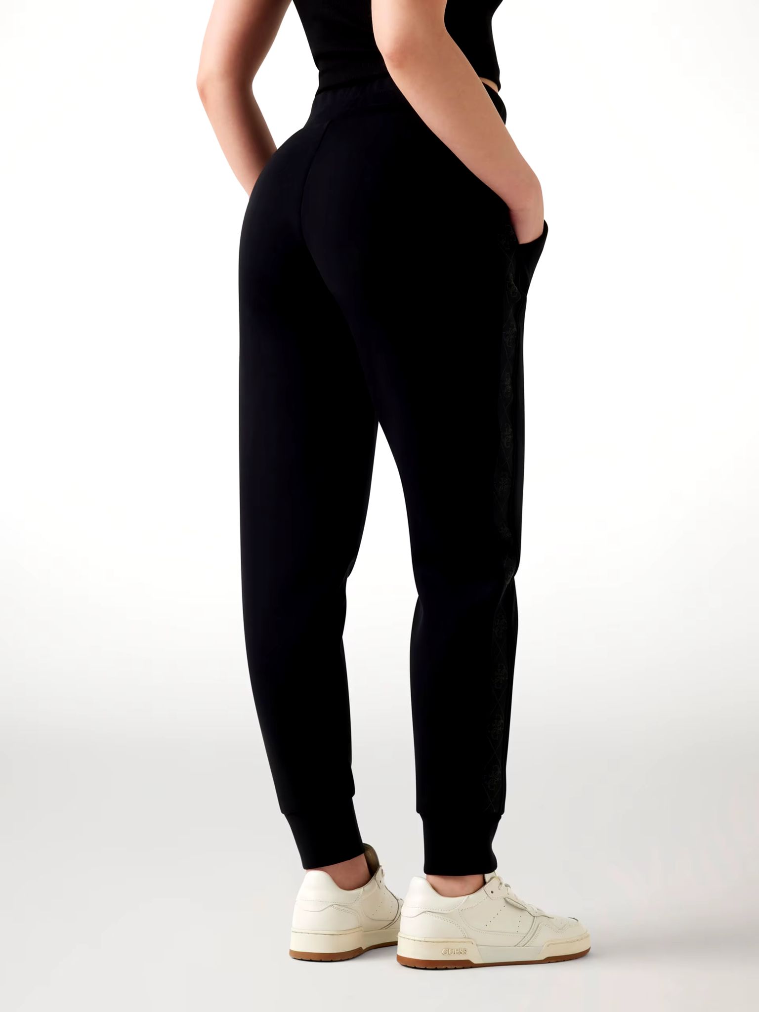 Pantalone GUESS W5YB11KBYE2 colore JBLK - immagine 3
