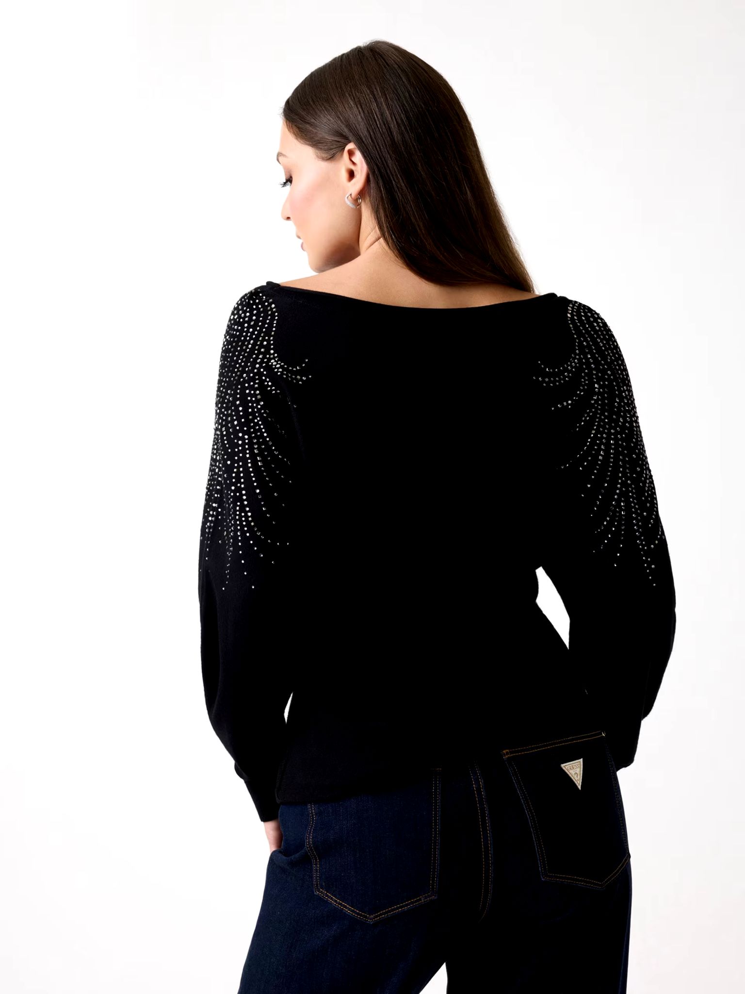 Maglia girocollo GUESS W5BR38Z2NQ2 colore JBLK - immagine 3